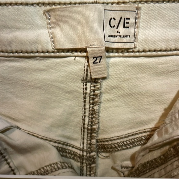 NWT CURRENT ELLIOTT high rise Flare Cream Jeans size 27 - Picture 6 of 10